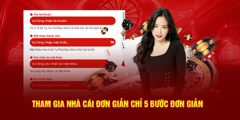 Tham gia nhà cái đơn giản chỉ 5 bước đơn giản